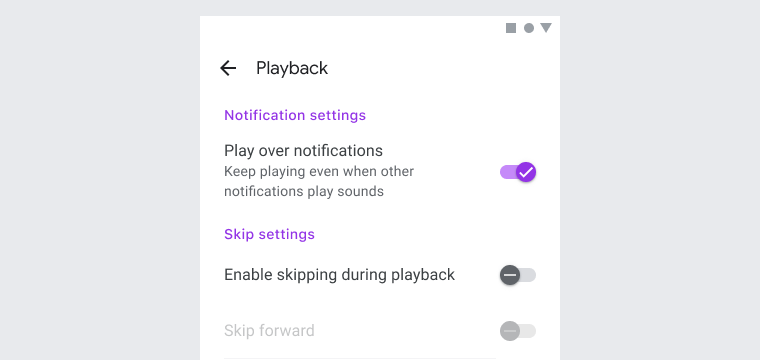 Switch hero example for menu options